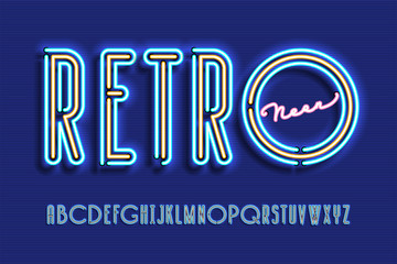 Neon sign lamp font