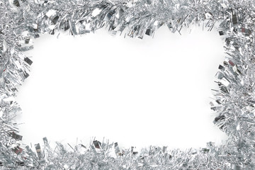 Silver tassel of Christmas on white background.
