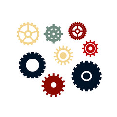 Vector set of different gears. Gears icons.