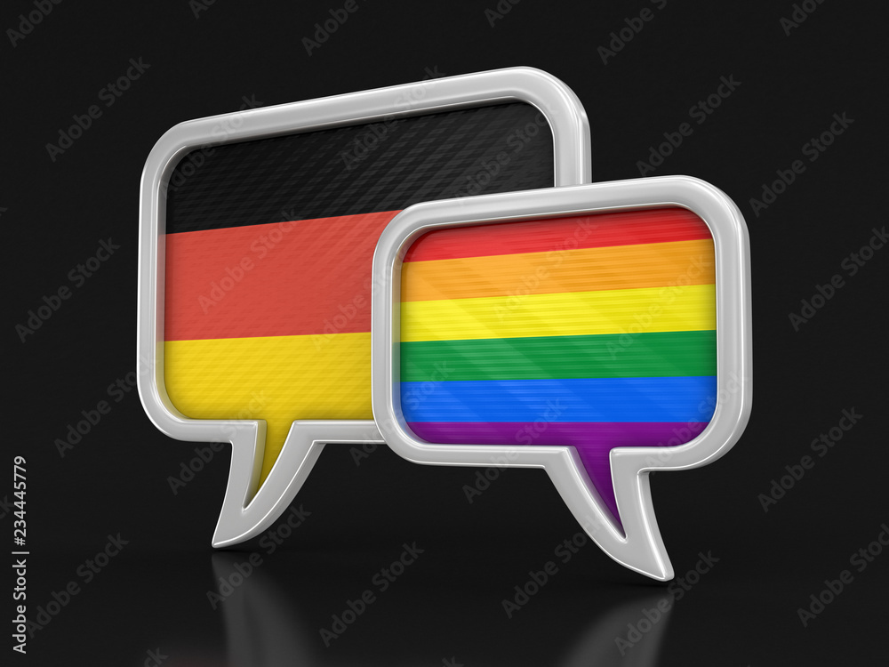 Poster speech bubbles with flags. image with clipping path
