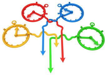 Arrow Time Colors Down