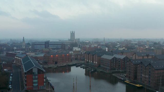 Gloucester docks aerial view
