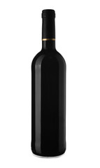 Bottle of red wine on white background