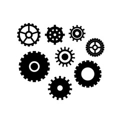 Vector set of different gears. Gears icons.