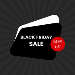 Black Friday sale banner on black background