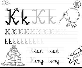 how to write letter K workbook