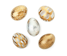 Beautiful Easter eggs on white background