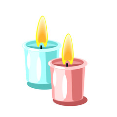 Candles vector flat icon isolated on the white background