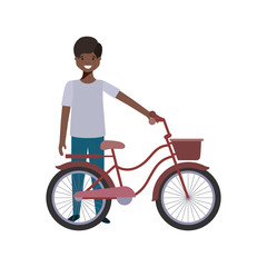 Obraz premium boy with bicycle avatar character
