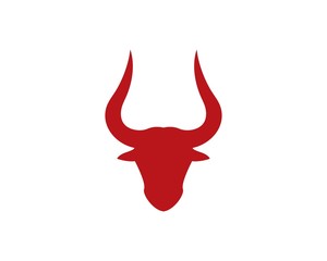 Bull head logo vector icon illustration design 