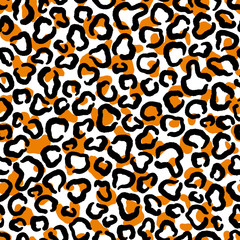 Seamless abstract pattern art. Texture with Hand Painted Crossing Brush Strokes for Print. Animal fur texture background. Modern graphics.