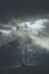 fleeting moment - moody weather in mountain