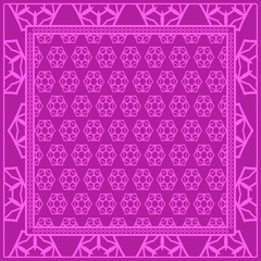 Floral Geometric Pattern. Vector illustration. For fabric, textile, bandana, scarg, print.