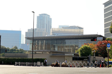 TOKYO, JAPAN. 2018 Nov 11th. In front of Japanese Prime Minister's Office.