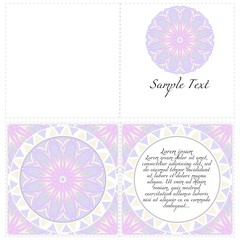 Naklejka premium Floral banners. Ethnic Mandala ornament. Vector illustration. For greeting card, coloring book, invitation print.