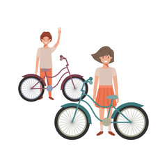 children with bicycle avatar character