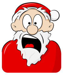 portrait of a shocked Santa Claus