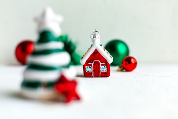 Colorful Christmas toys isolated Minimalism