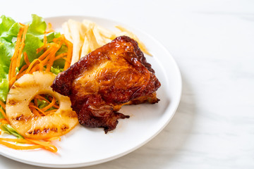 grilled chicken steak with vegetable