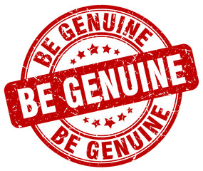 be genuine red grunge stamp