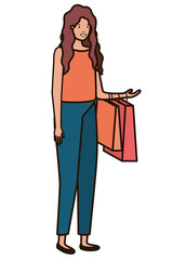 young woman of shopping avatar character