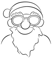 smiling cartoon santa claus with sunglasses