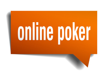 online poker orange 3d speech bubble