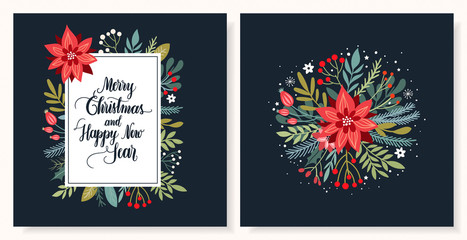 Christmas greeting card collection with seasonal design and hand lettering