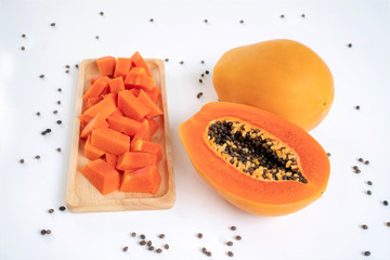 papaya isolated on a white background