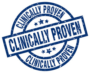 Fototapeta premium clinically proven blue round grunge stamp