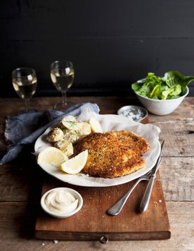 Breaded chicken escalope
