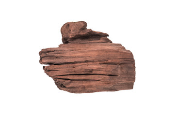 Piece of Tree Bark on White Background,mahogany