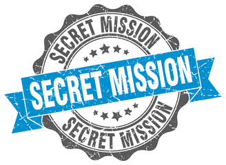 secret mission stamp. sign. seal