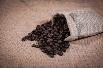 Black coffee beans