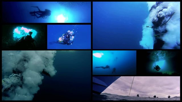 Scuba Diving Conceptual Multi Screen Video - Open Water Diving