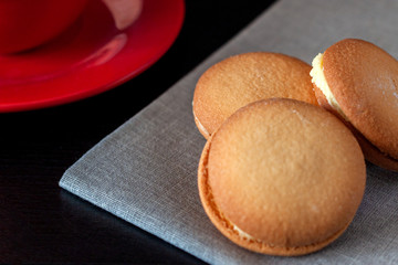 Banana tea biscuit biscuits on the table