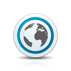 Earth Planet button illustration