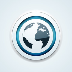 Earth Planet button illustration