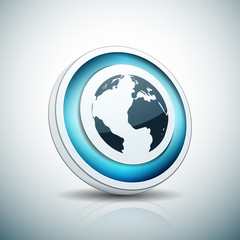 Earth Planet button illustration
