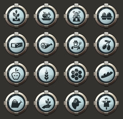 Agriculture and farming icons set