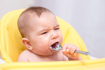 baby boy refusing to eat food and crying