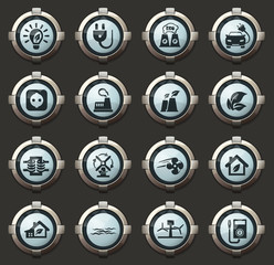 Alternative energy icons set