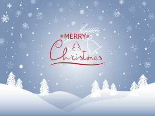 Fototapeta na wymiar Christmas card, winter landscape and text 