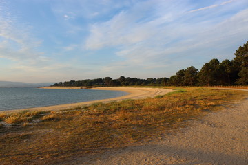 Beach of an Atlantic park at sunrise.
