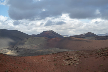 Timanfaya volcanic area in Lanzarote, Canary Islands, Spain