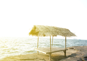 Bamboo hut thatched roof.