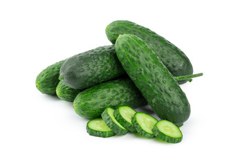 cucumber sliced isolated on white background