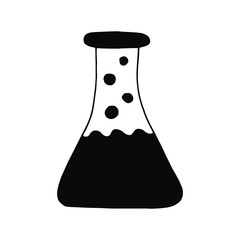 chemical flask silhouette vector. isolated object