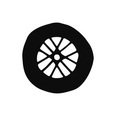 Obraz premium car wheel silhouette vector. isolated object