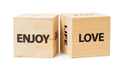 Word Written In Wooden Cube